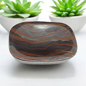 Amazing Rare Tiger Eye Ash Tray - 1.6 KG - 6X4.5X1.2 INCH