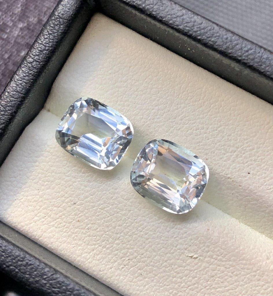 7.90 Carats Paired Aquamarine Gemstones For Earrings - 11X9X8 mm (1 of 2)