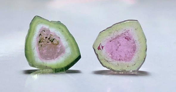 2.80 Carats watermelon tourmaline slices polished: 2.80 Carats watermelon tourmaline slices polishedShipping Rate: $23.00 .shipping rates are determined by Parcel weight and destination.Combined shipping: We offer combine shipping on multiple items pu