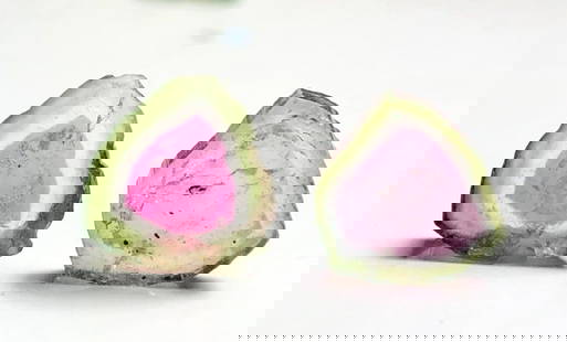 5.95 Carats watermelon tourmaline slices Paired: 5.95 Carats watermelon tourmaline slices PairedShipping Rate: $23.00 .shipping rates are determined by Parcel weight and destination.Combined shipping: We offer combine shipping on multiple items purc