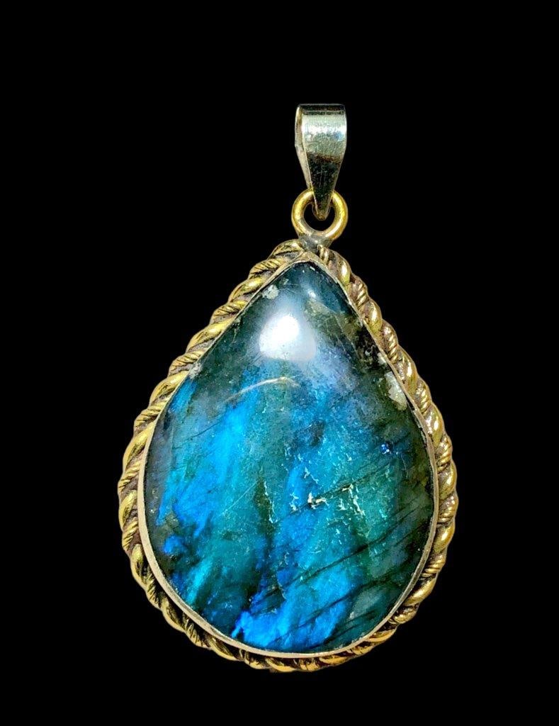 Rainbow Labradorite 925 Sterling Silver Pendant Necklace (1 of 3)