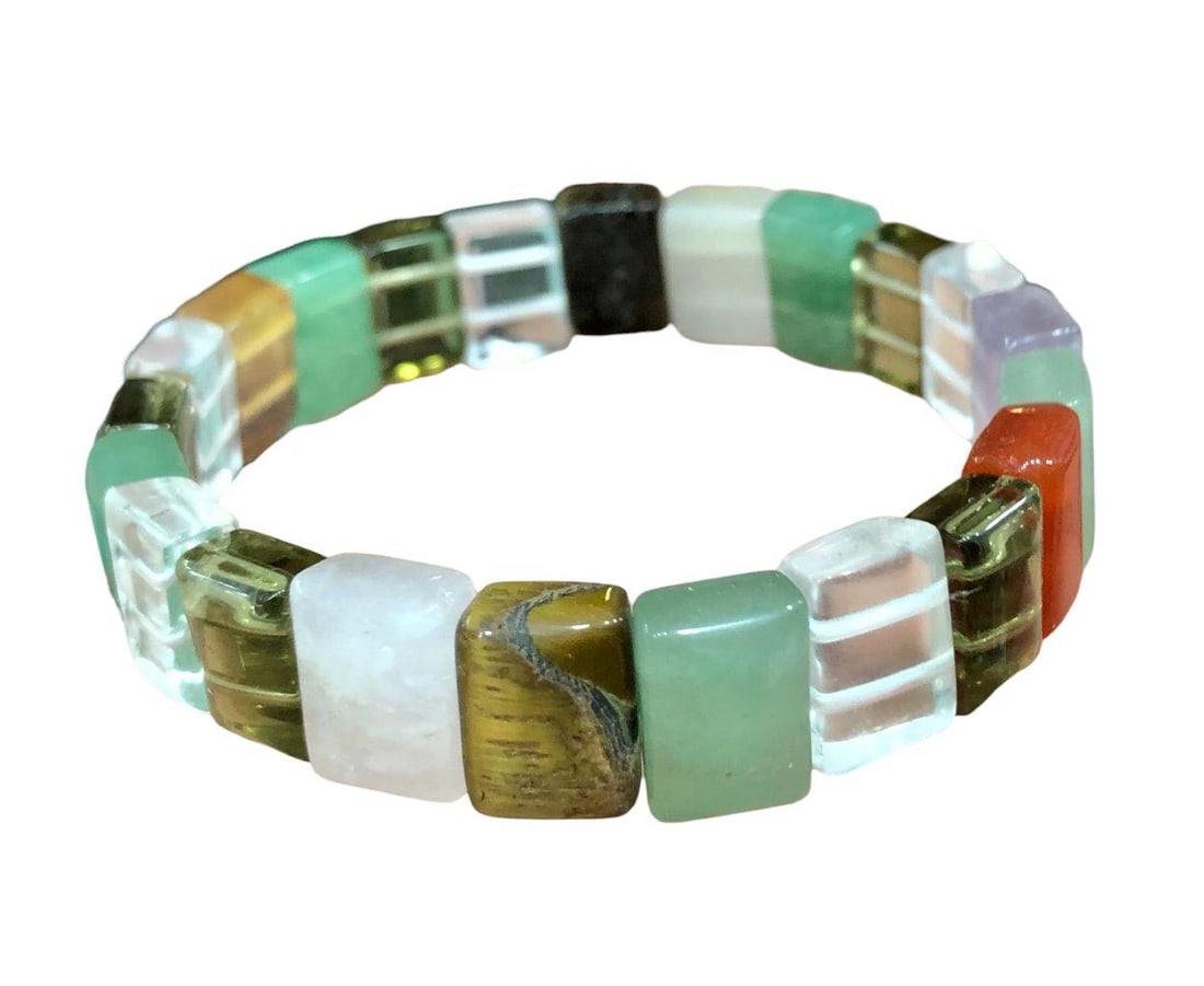 Natural Mix Stones Handmade Bracelet: Natural Mix Stones Handmade Bracelet Shipping: $23.00. Shipping rates are determined by Parcel weight and destination.