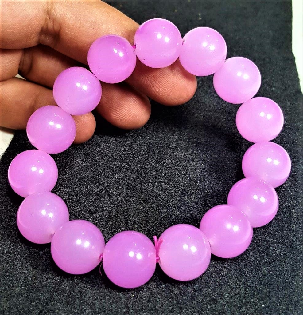 Pink Calcite Beaded Bracelet - Healing Jewelry (1 of 3)