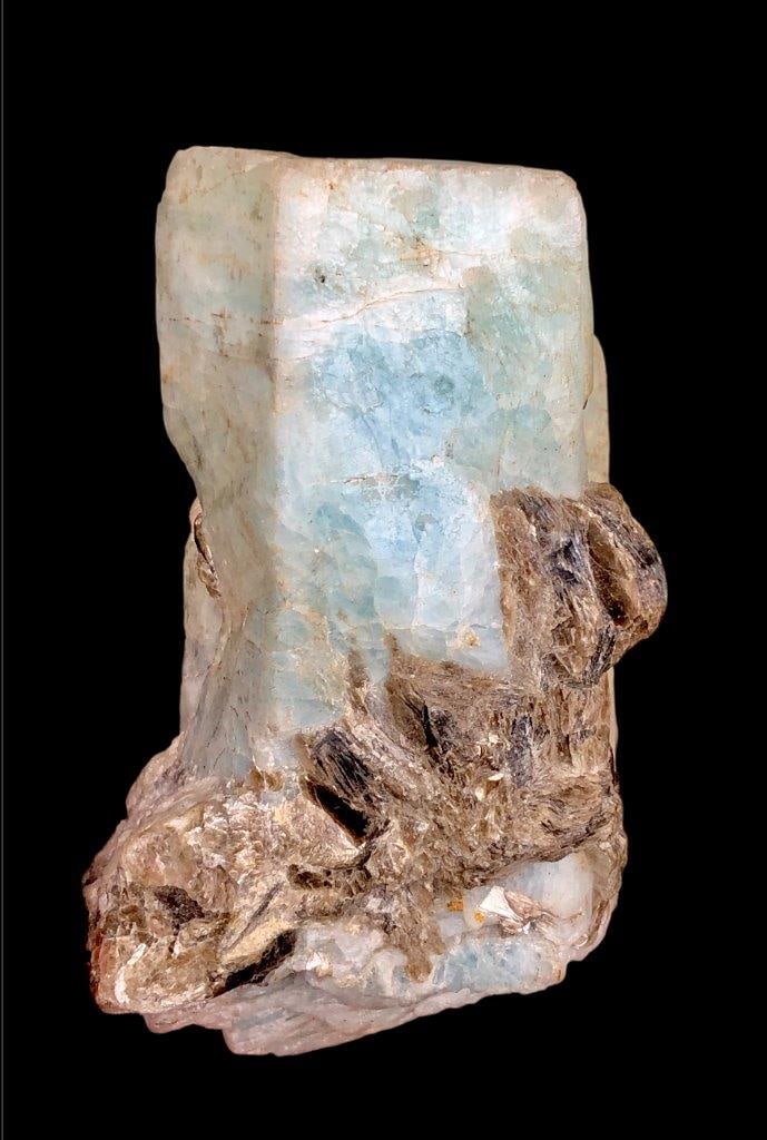 788 Grams Large Size Aquamarine Crystal Along Mica Mineral Specimen - 12X7 cm (1 of 3)