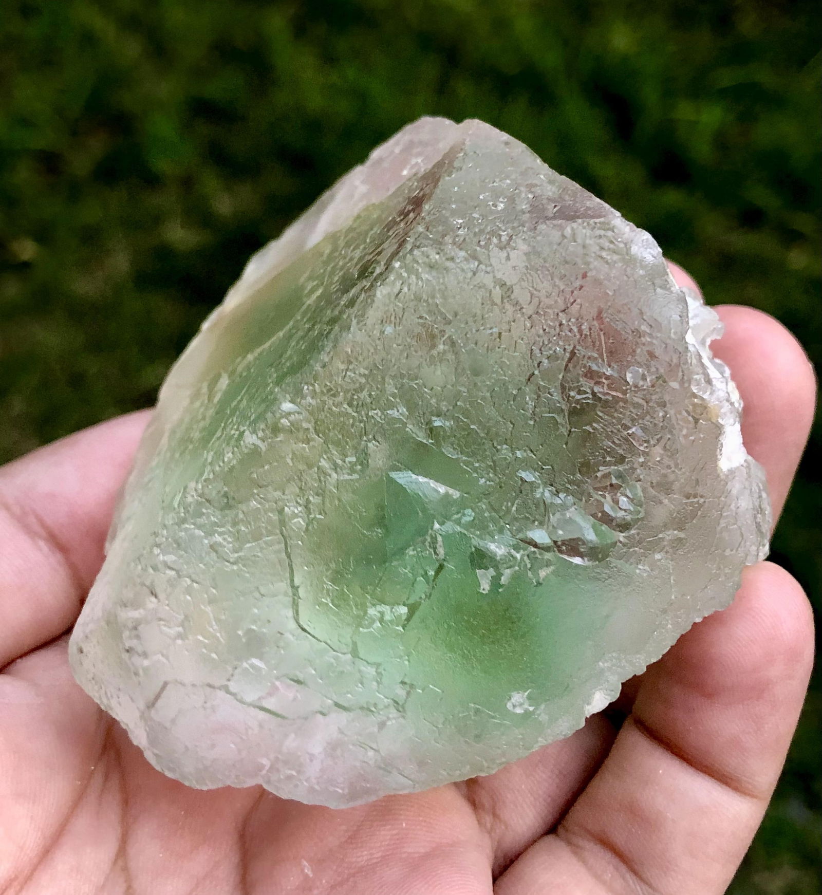 Amazing Terminated Clear Greenish Fluorite Mineral From Skardu Valley - 346 grams - 75X67X65 mm (1 of 4)
