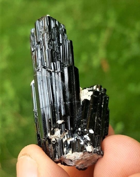 TWIN SCHORL TOURMALINE WITH ALBITE - 18.58 Grams: TWIN SCHORL TOURMALINE WITH ALBITE - 18.58 Grams - 43X26X16 mmShipping Rate: $23.00 .shipping rates are determined by Parcel weight and destination.Combined shipping: We offer combine shipping on mult
