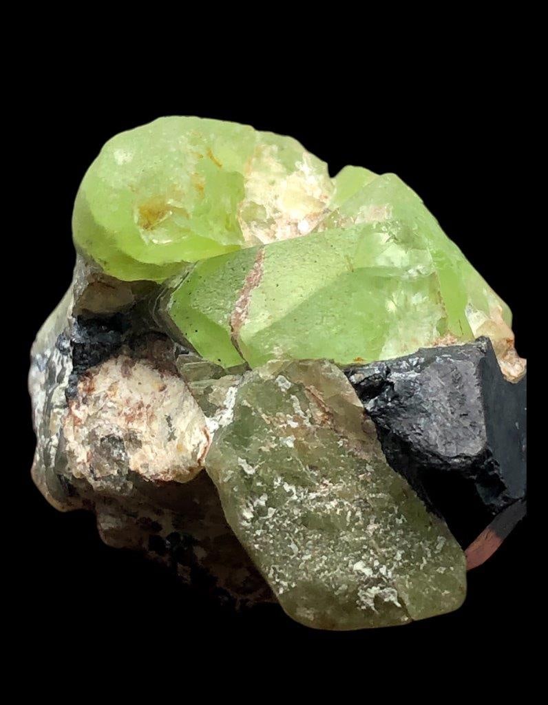 Peridot crystal combined hematite Mineral Specimen - 36 Grams - 39X31X25 mm (1 of 4)