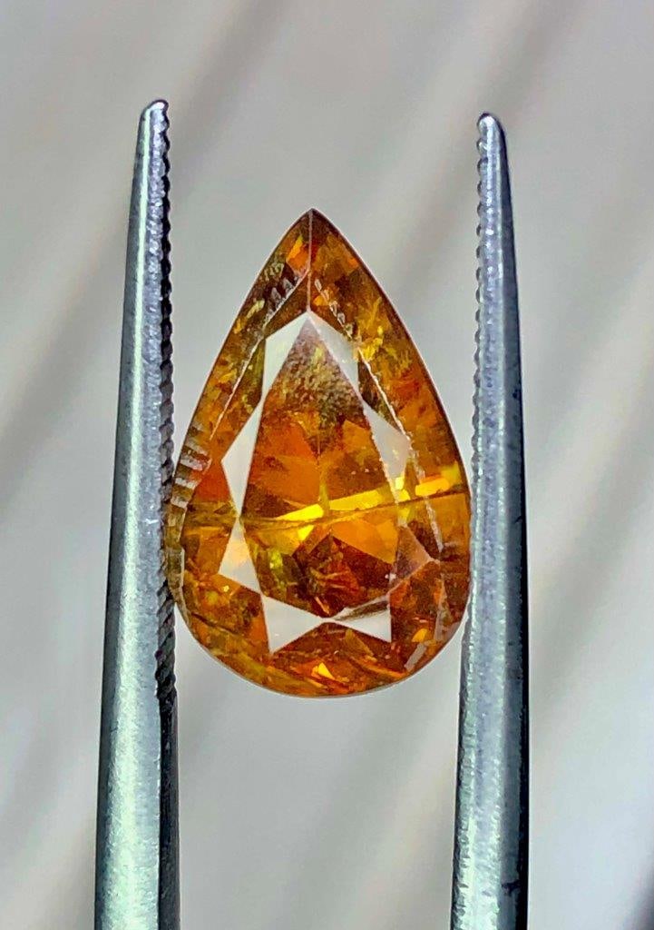 Pear Shape Natural Sphene Gemstone - 3.95 Carats - 12X7.5X6.5 mm: Pear Shape Natural Sphene Gemstone - 3.95 Carats - 12X7.5X6.5 mm Shipping: