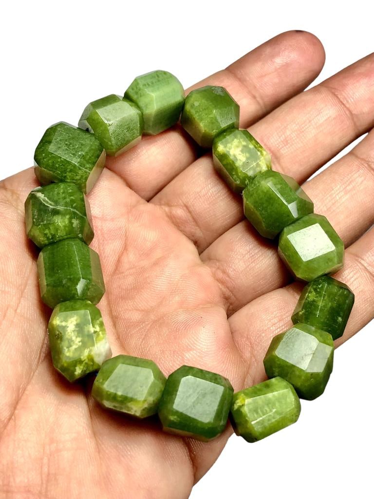 Emerald Green Natural Nephrite Jade Bracelet (1 of 2)