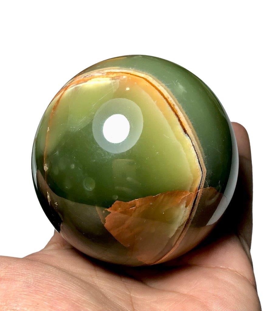 556 Grams Top Quality Green Onyx Sphere - Diameter 71 mm (1 of 3)