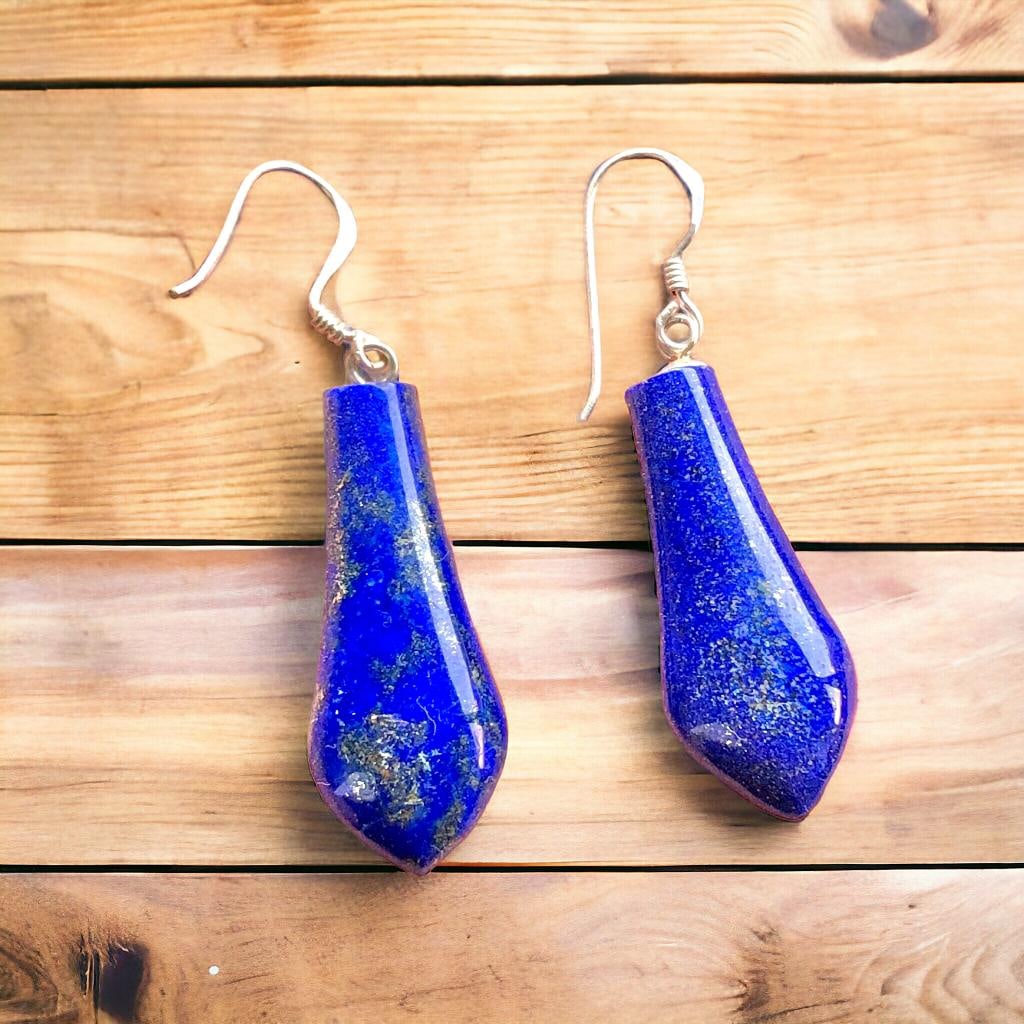 Lapis With Pyrite Earrings: Lapis With Pyrite Earrings Shipping Rate: $23.00 .shipping rates are determined by Parcel weight and destination.Combined shipping: We offer combine shipping on multiple items purchased to reduce ship