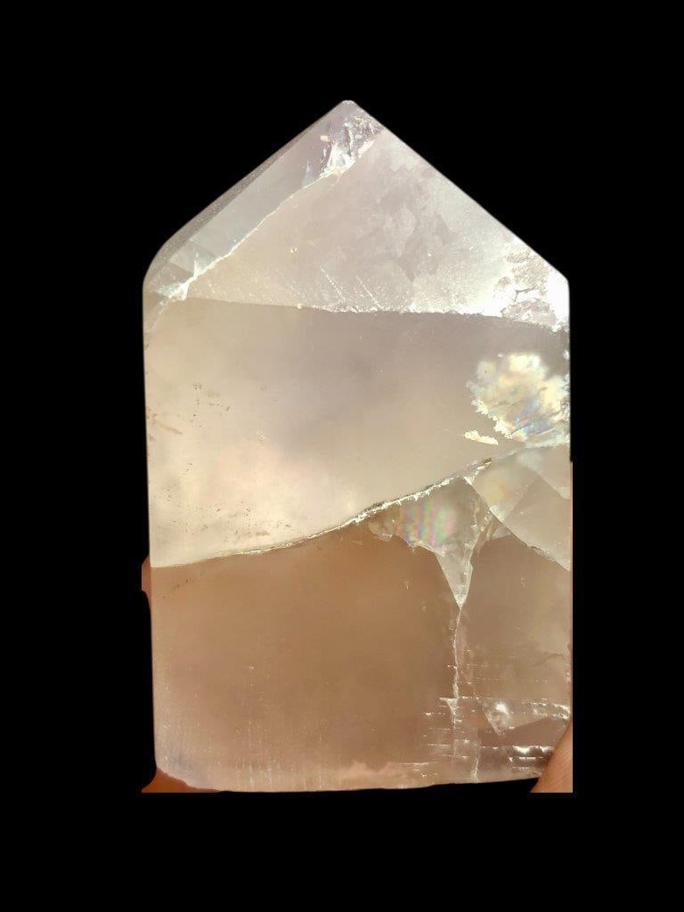 Natural Fluorite Polished Tower – 220g Healing Stone for Meditation: Enhance your space with this natural fluorite crystal polished into a tower, weighing 220 grams. Known for its vibrant colors, natural banding, and clarity, fluorite is highly valued by collectors, cr