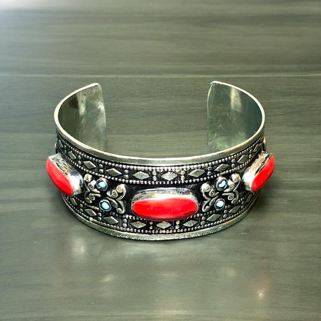 Beautiful Coral Brass Bracelet (1 of 2)