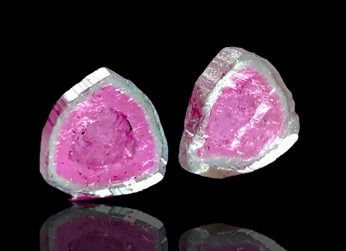 9.60 Carats Natural Watermalon Tourmaline Slices Afghanistan - 13X12X4 mm (1 of 4)