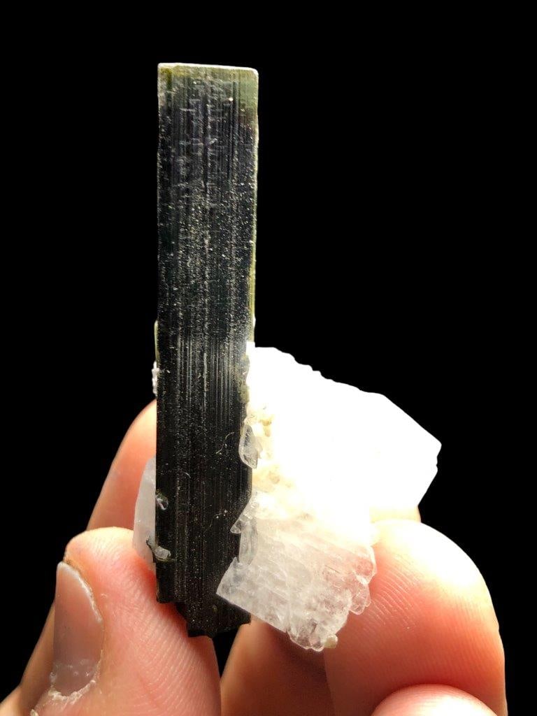 Beautiful Green Cap Tourmaline With Feldspar - 10 Grams - 2X1X1 INCH (1 of 5)