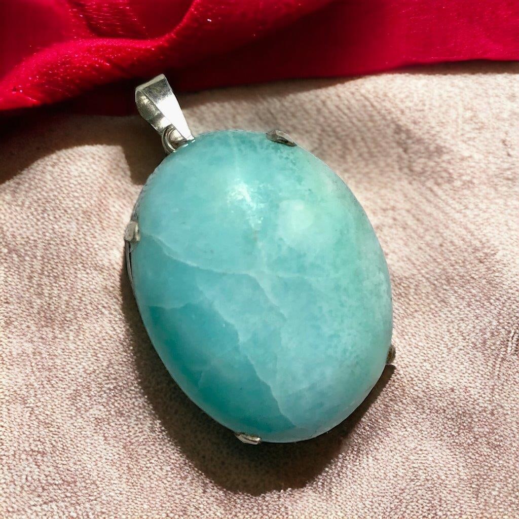 bLUE aRAGONITE PENDANT: bLUE aRAGONITE PENDANT Shipping: