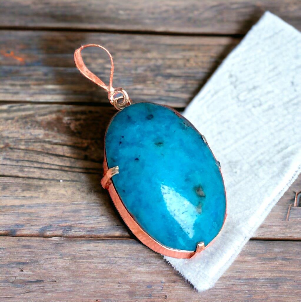 Teal Blue Royston Turquoise Pendant Handmade Jewelry: Teal Blue Royston Turquoise Pendant Handmade Jewelry Shipping: