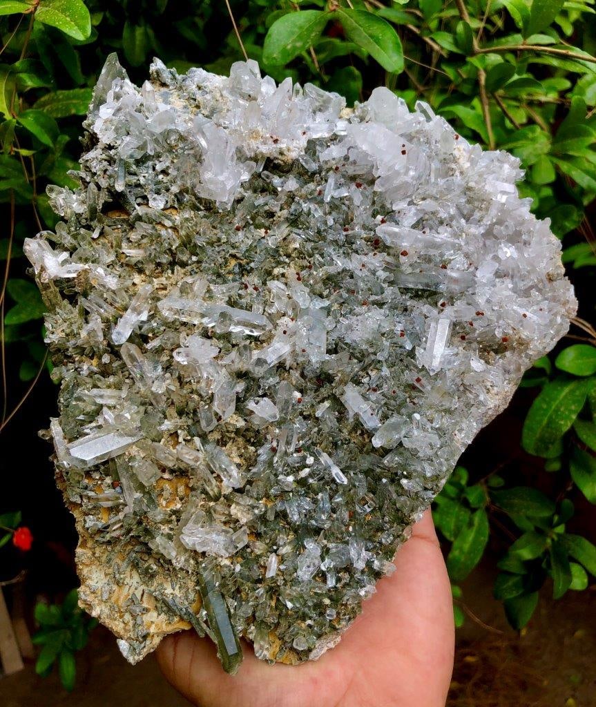 Amazing Chlorine Quartz Crystals Cluster On Matrix - 2200 Grams - 200X210X48 mm (1 of 5)