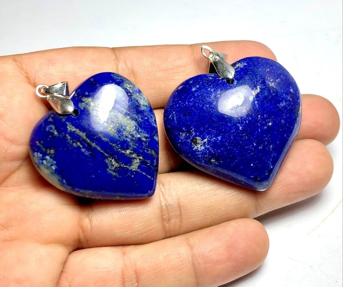 Lapis Paired Heart Pendants: Lapis Paired Heart Pendants Shipping: $23.00. Shipping rates are determined by Parcel weight and destination.