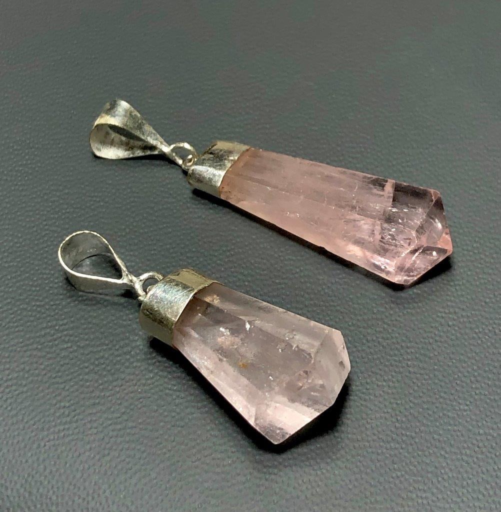 Natural Morganite Pendants in Silver (1 of 2)