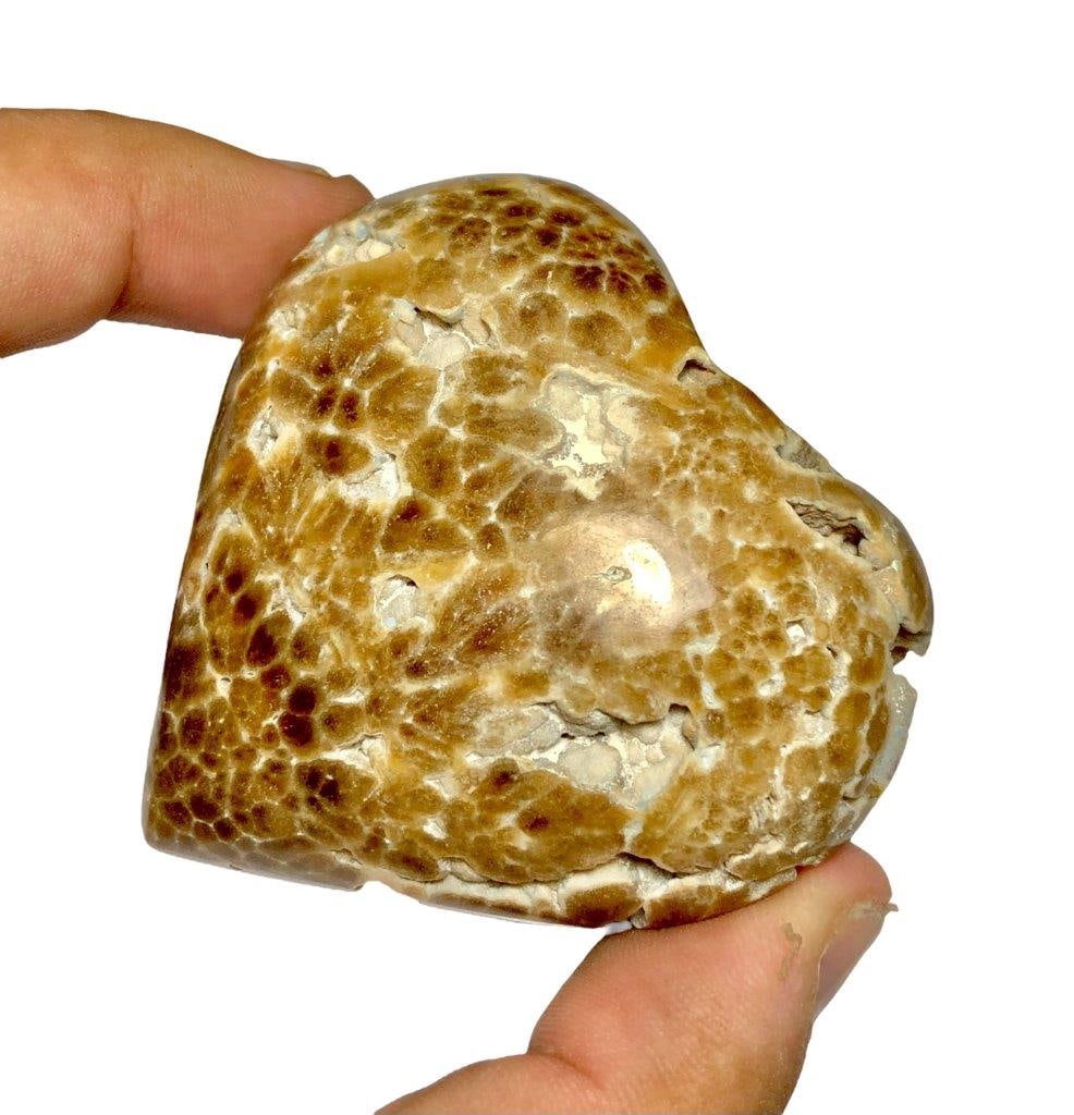 142 Grams Naturally Itched Chocolate Calcite Heart , (1 of 2)
