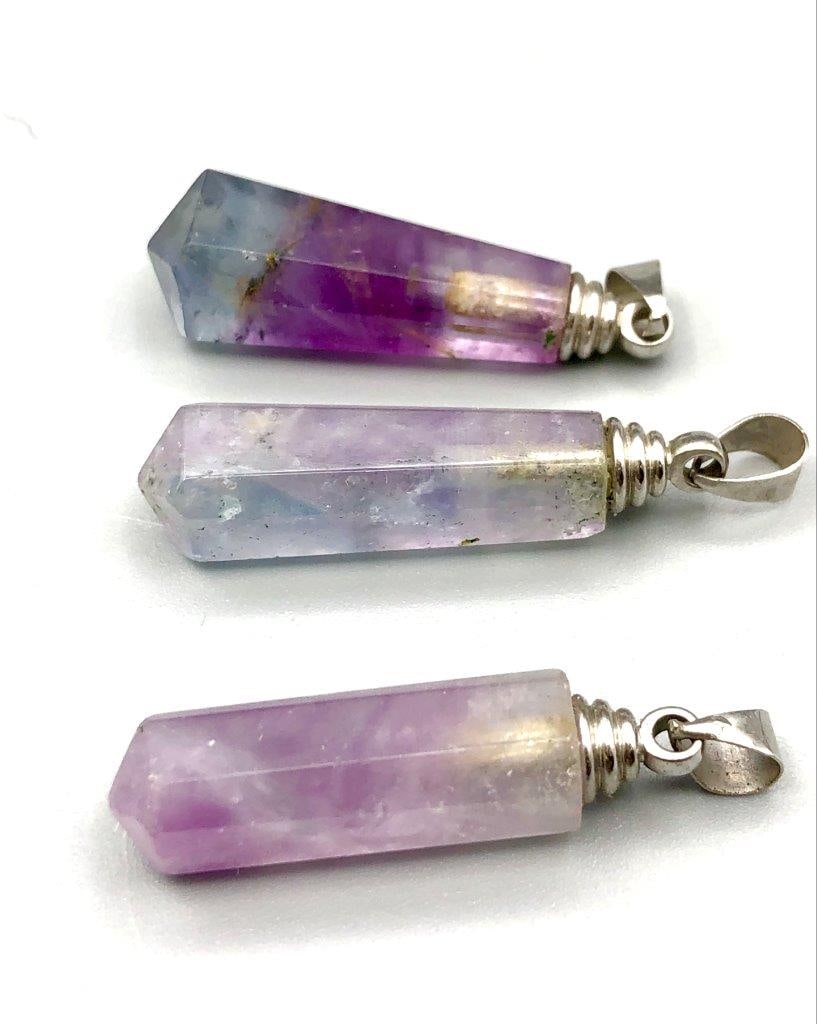 Fluorite Charms Pendants in Silver (1 of 3)