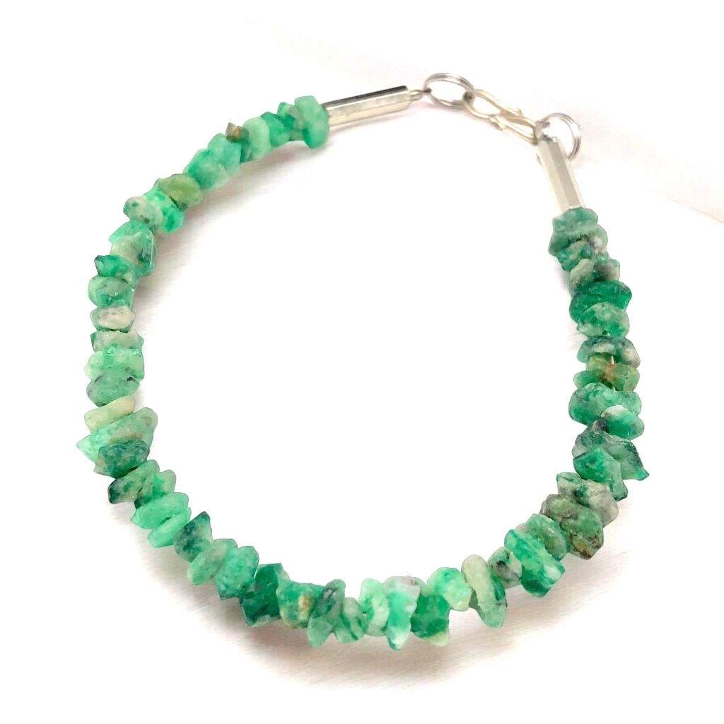 Raw Emerald Charm Bracelet (1 of 2)