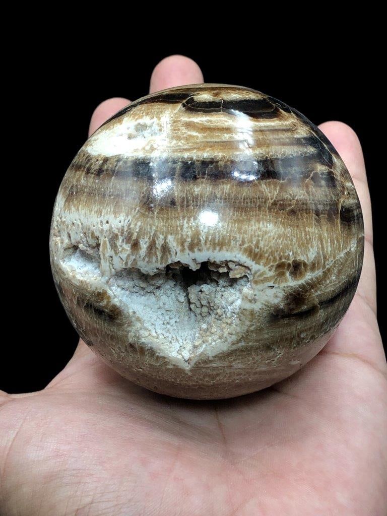 521 Grams Choclate Calcite Sphere (1 of 3)