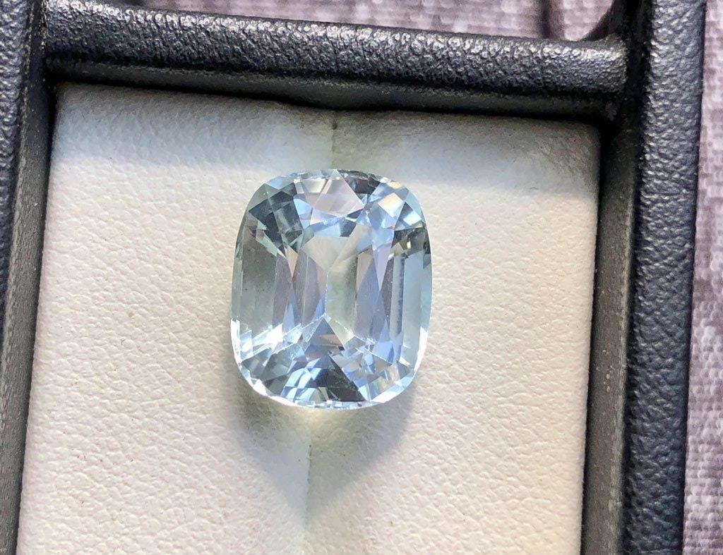 8.35 Carats Natural Aquamarine Cushion Cut - 14X11X9 mm: 8.35 Carats Natural Aquamarine Cushion Cut - 14X11X9 mm Choose design of your own and we will make it for youWe accept custom order in Sterling Silver, Gold and Platinum in WholeSale PriceColored Gems
