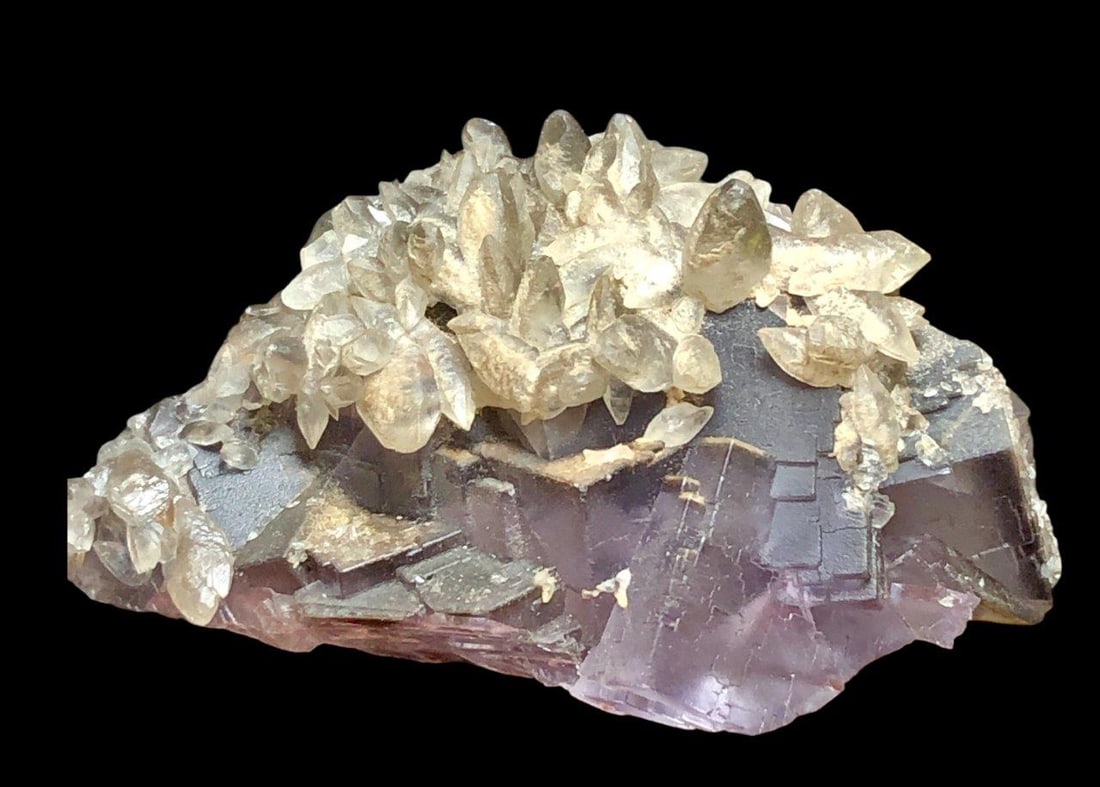 109 Grams Flourite With Dogtooth Calcite Mineral Combination - 72X45X37 mm (1 of 3)