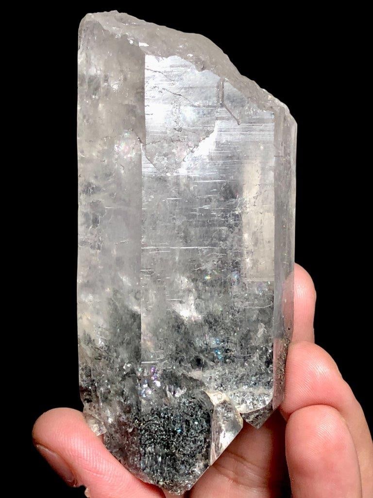 230 Grams Clear Quartz With Unusual Inclusion - 110X45X40 mm: 230 Grams Clear Quartz With Unusual Inclusion - 110X45X40 mmShipping Rate: FREE SHIPPING .shipping rates are determined by Parcel weight and destination.Combined shipping: We offer combine shipping on