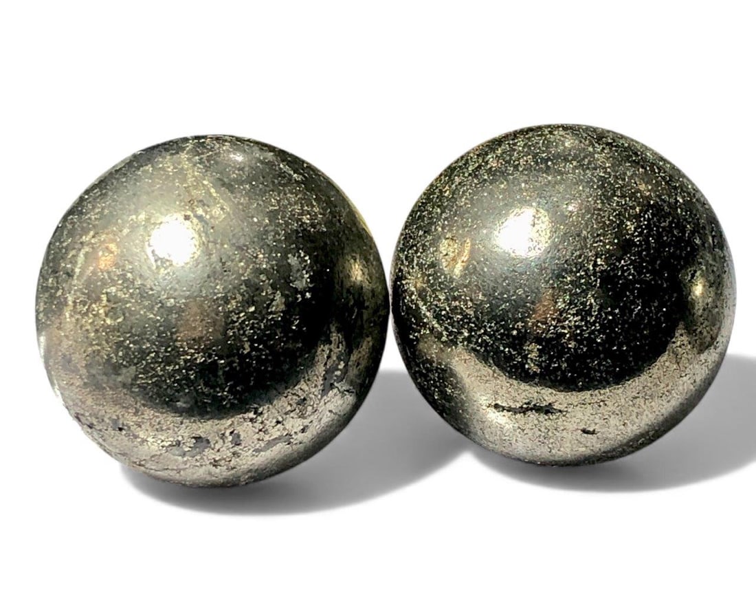 Beautiful Paired Pryite Spheres - 350 Grams (1 of 2)