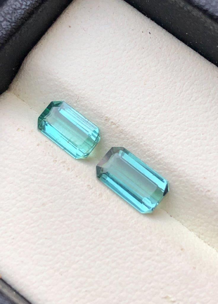 1.75 CARATS LIGHT BLUE TOURMALINE PAURED GEMS - 8X5X4 mm: 1.75 CARATS LIGHT BLUE TOURMALINE PAURED GEMS - 8X5X4 mm SHIPPING: 23$ Worldwide