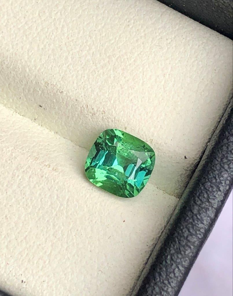1.40 Carats Bluish Green Tourmaline Gem - 7X7X5 mm: 1.40 Carats Bluish Green Tourmaline Gem - 7X7X5 mm SHIPPING: 23$ Worldwide