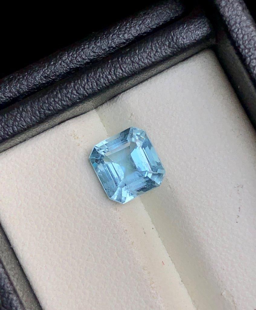 1.80 Carats Natural Asscher Cut Aquamarine Gemstone - 8X8X6 mm: 1.80 Carats Natural Asscher Cut Aquamarine Gemstone - 8X8X6 mm SHIPPING: 23$ Worldwide