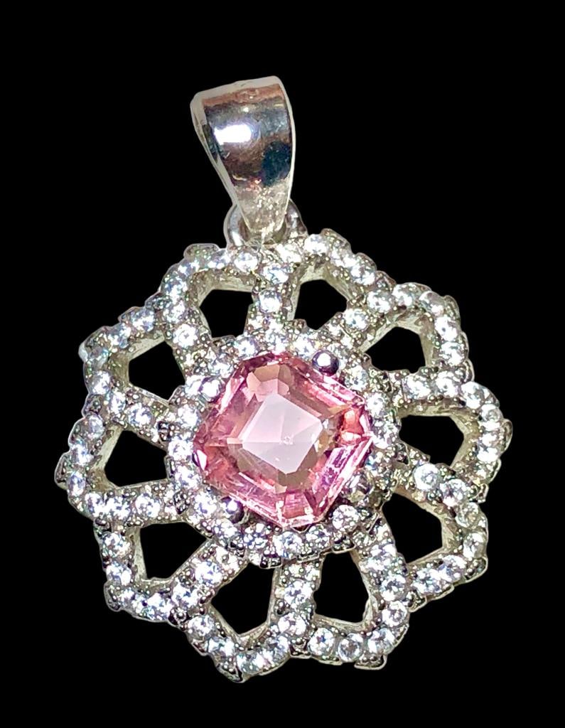 Sterling Silver & Pink Tourmaline Pendant: Sterling Silver & Pink Tourmaline PendantFREE SHIPPING Shipping rates are determined by Parcel weight and destination.
