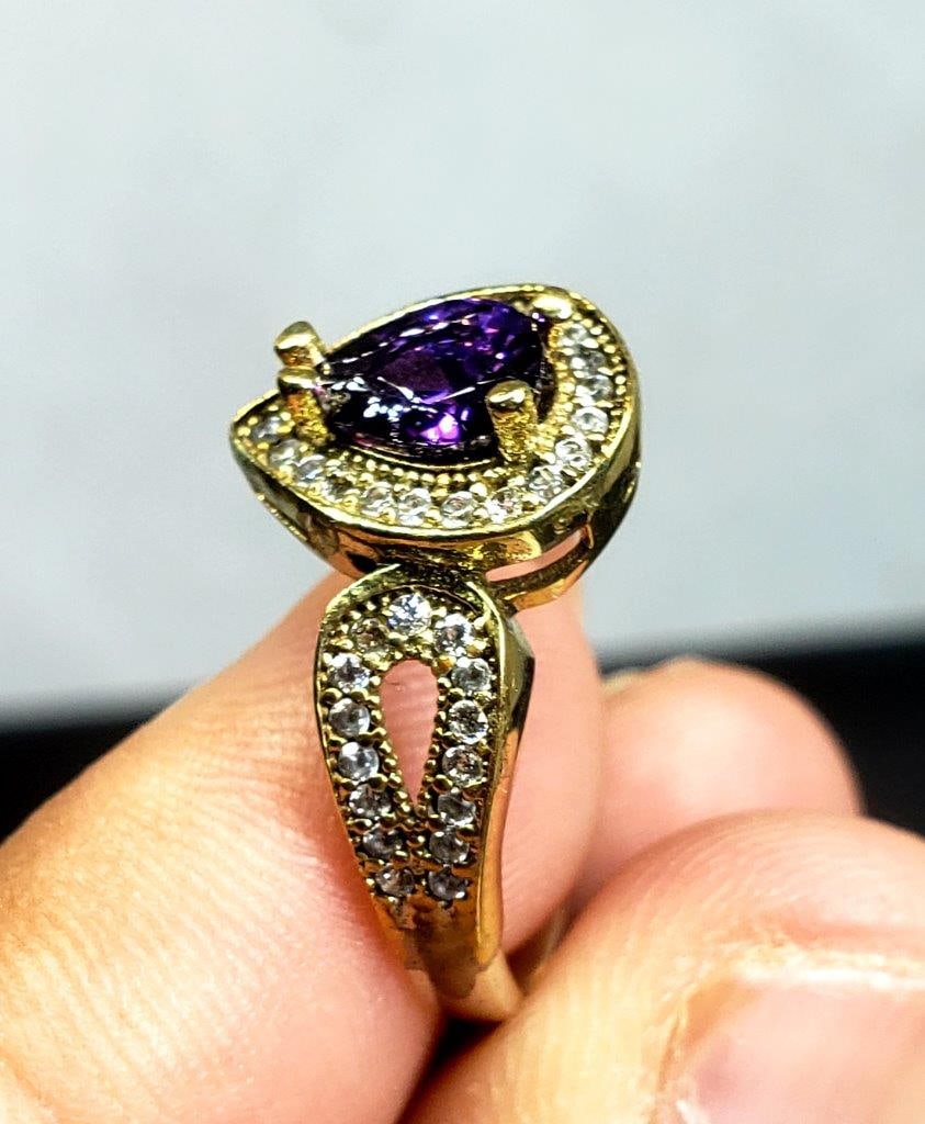 Pear Amethyst Ring - 3