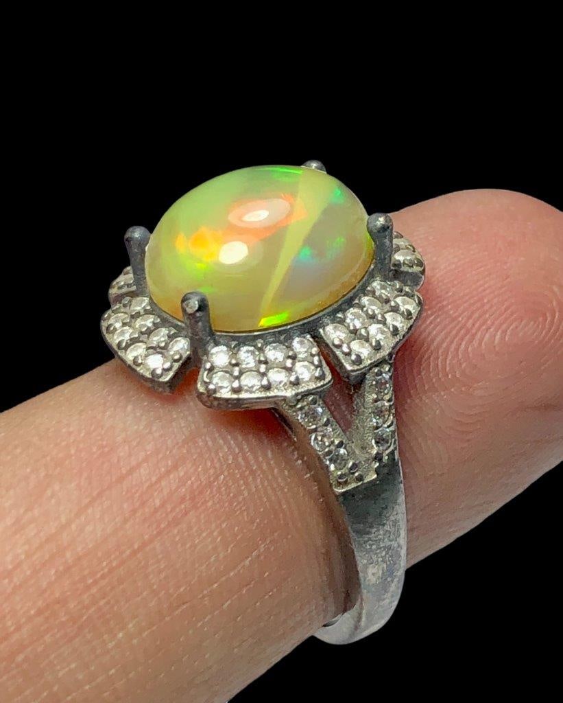 Unique Opal Ring-Opal Engagement Ring - 2