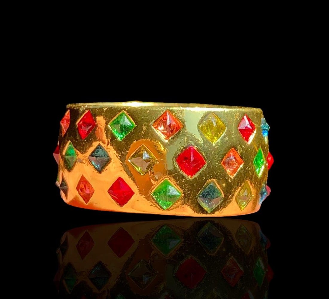 Round Gold Plated Solid Copper Meditation Ring - 2