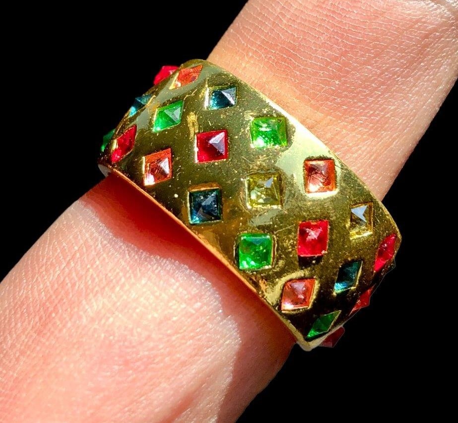 Round Gold Plated Solid Copper Meditation Ring - 3