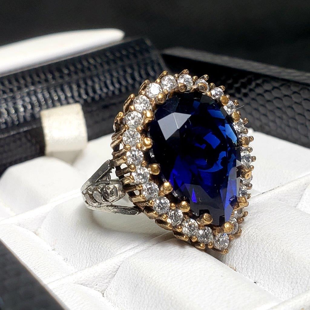 Bronze Turkish Jewelry - Blue Stone Ring: Bronze Turkish Jewelry - Blue Stone Ring FREE SHIPPING Shipping rates are determined by Parcel weight and destination.