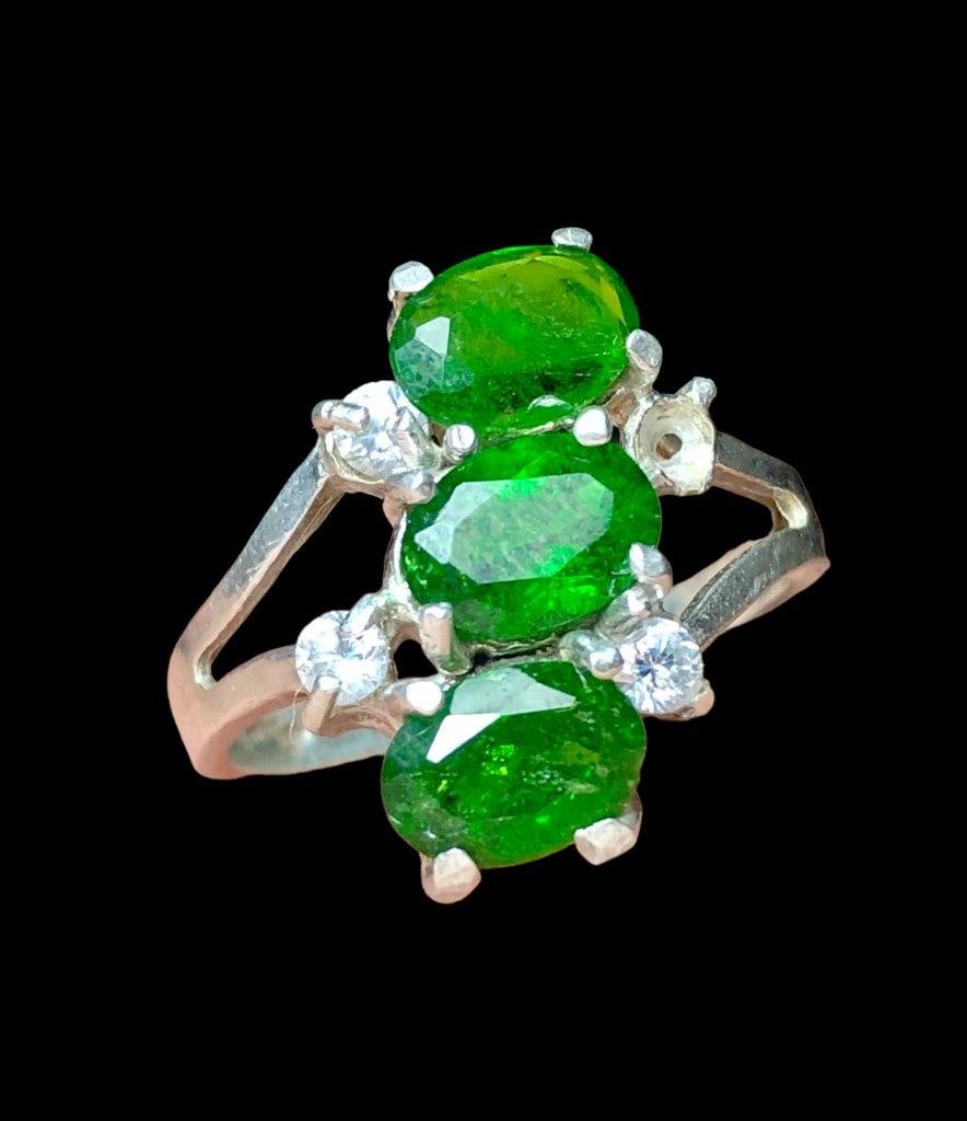 Tsavorite Garnet Wedding Ring - 5