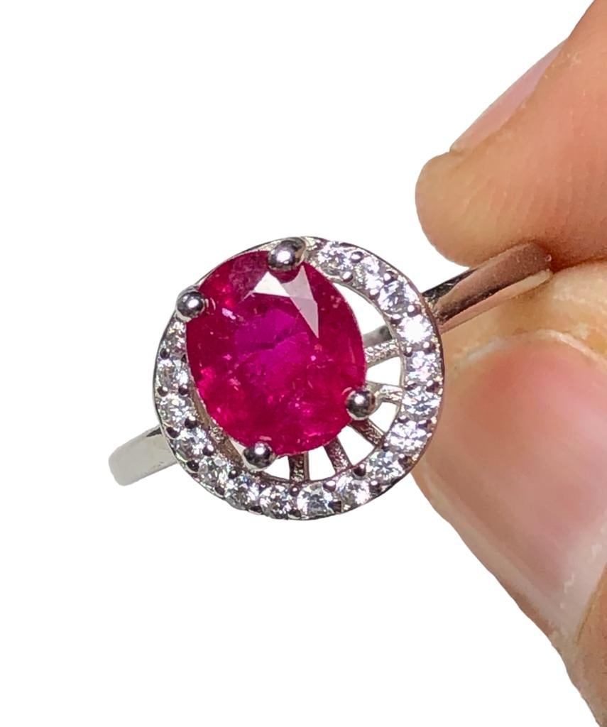 Natural Ruby in Sterling Silver RING - 6