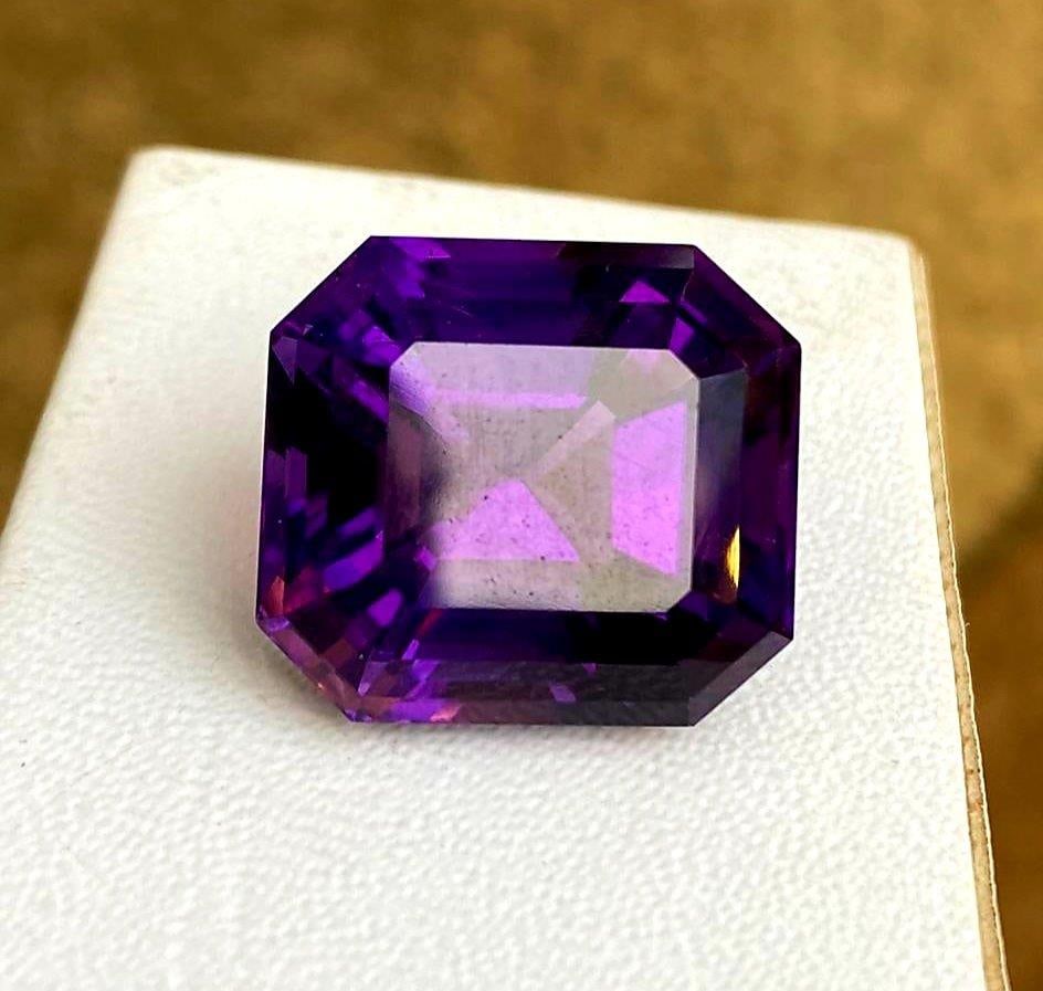 AAA Quality Asscher Cut Amethyst - 29.5 Carats: AAA Quality Asscher Cut Amethyst - 29.5 Carats - 19X17X15 mmShipping Rate: $15.00 .shipping rates are determined by Parcel weight and destination.Combined shipping: We offer combine shipping on multip