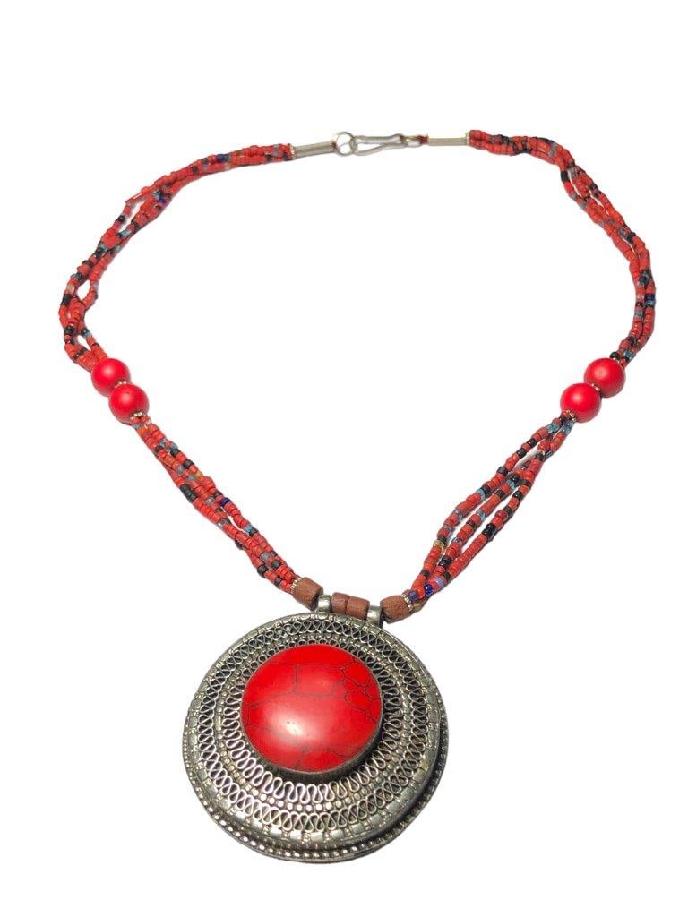 Afghan handmade tribal kuchi 2 layer round beaded fashion Necklace (1 of 2)