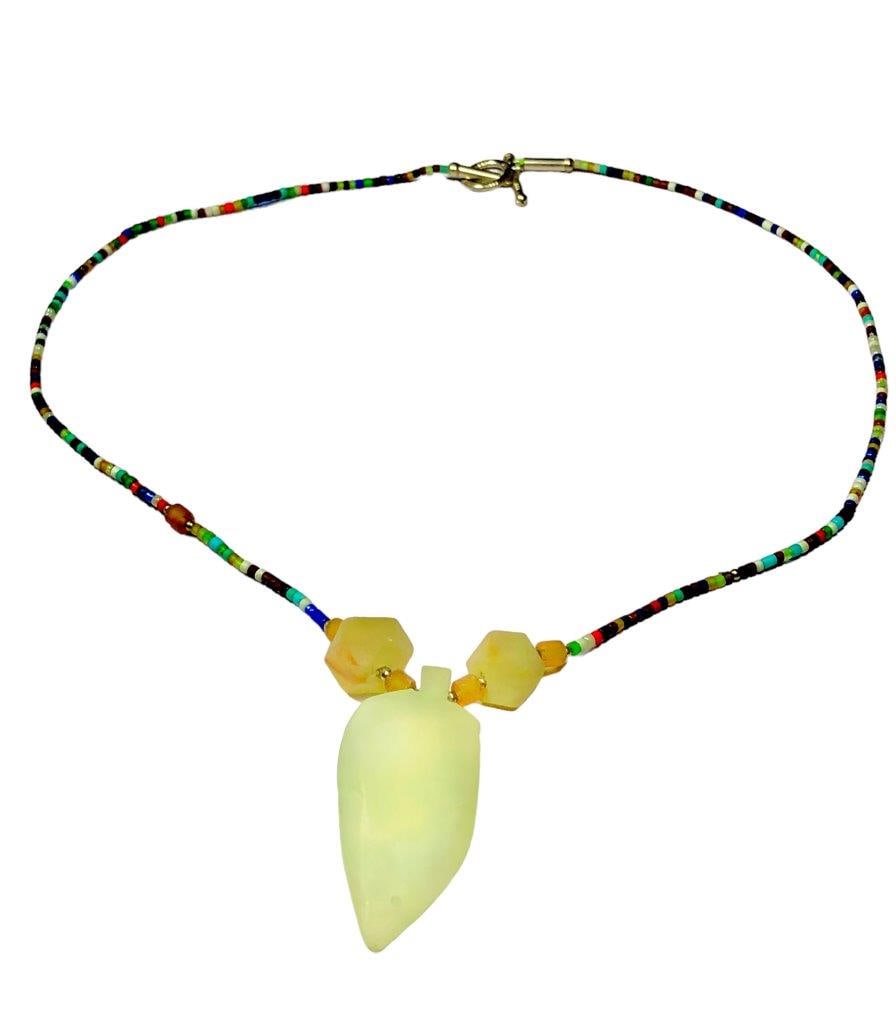 Beautiful SERPENTINE Necklace - Polished Handmade Jewelry (1 of 3)