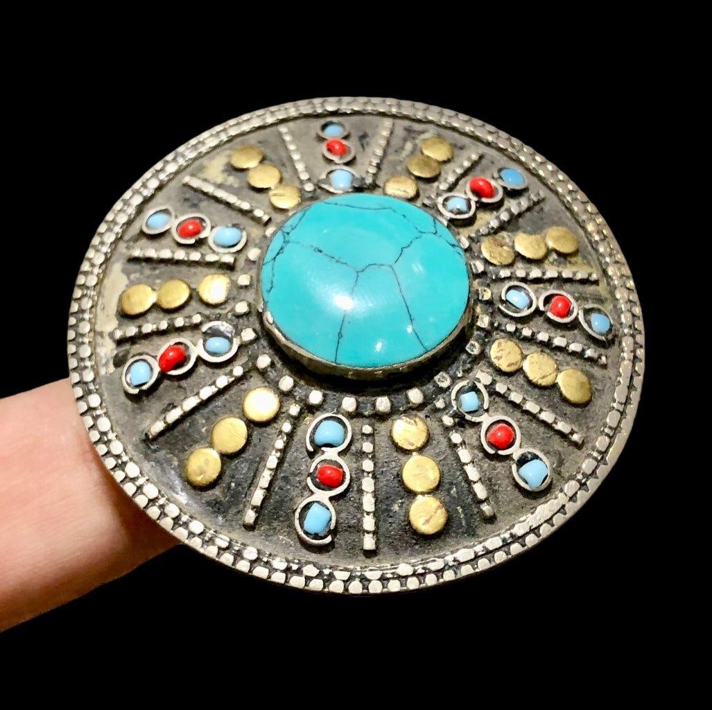 Braided Bali Old Turquoise Ring (1 of 2)