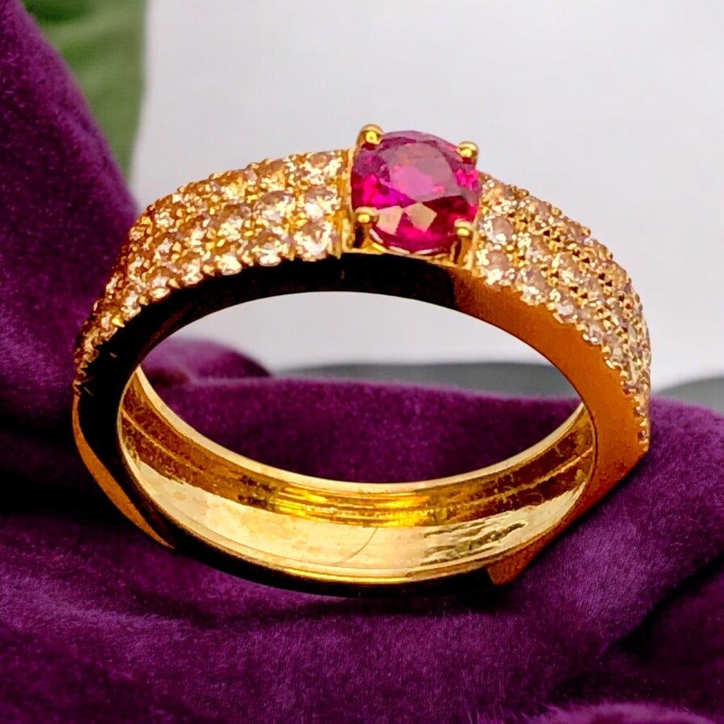 Luxury Natural Ruby & Diamond Ring – Solid 18K Gold - 3