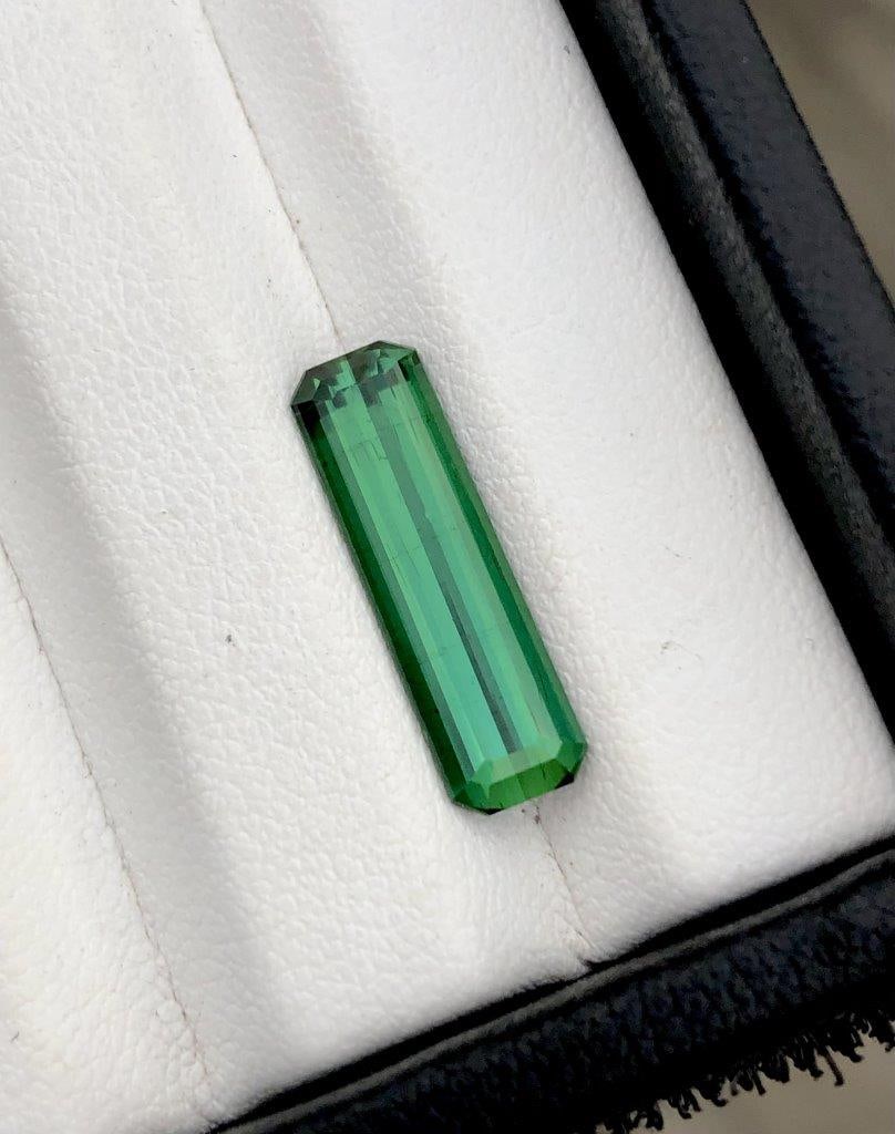 3.95 Carats Top Quality Deep Green Natural Tourmlaine Gemstone - 19*6*4 mm (1 of 3)