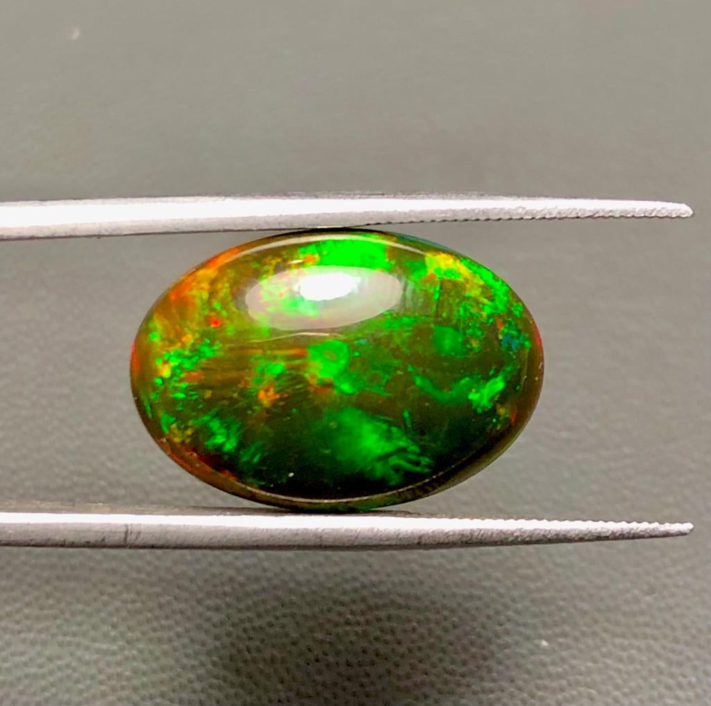7.05 Carats AAA Quality Natural Fire Black Opal - 16X12X8 mm (1 of 6)